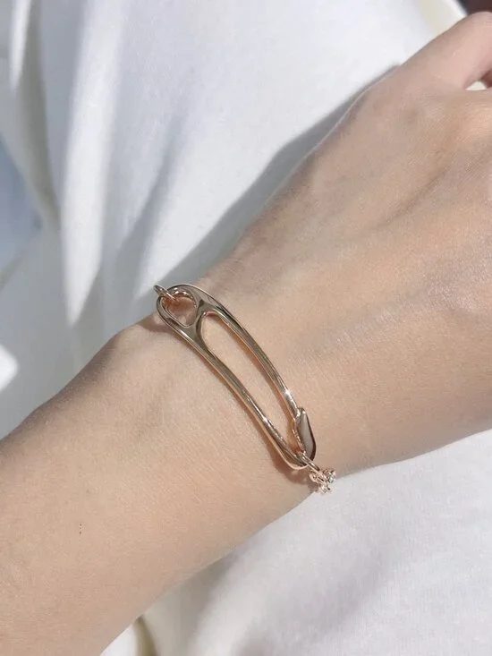 H's Rose Gold Diamond MM Chaine d'Ancre Punk Bracelet - Picture 6 of 9